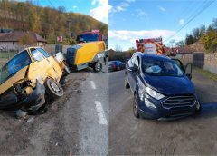 Accident pe DN1 E60, în Poieni! Trei bărbați au avut nevoie de îngrijiri medicale după impactul dintre o mașină și o autoutilitară